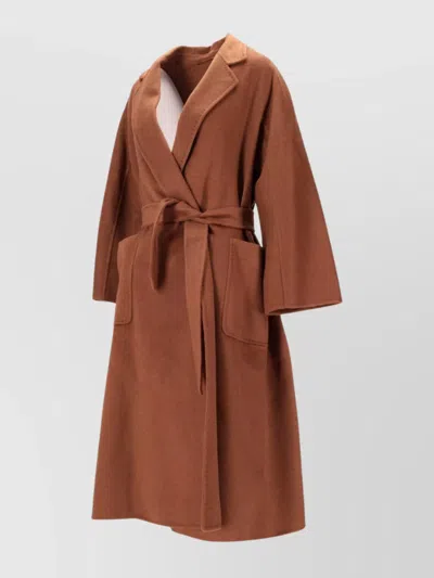 Max Mara Wrap Coat In Brown Cashmere In Brown