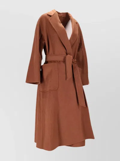 Max Mara Wrap Coat In Brown Cashmere In Brown