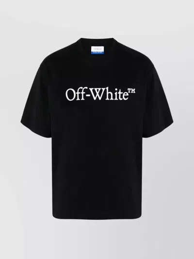 Off-white Oversized Black T-shirt With Contrasting Logo Print In Cotton