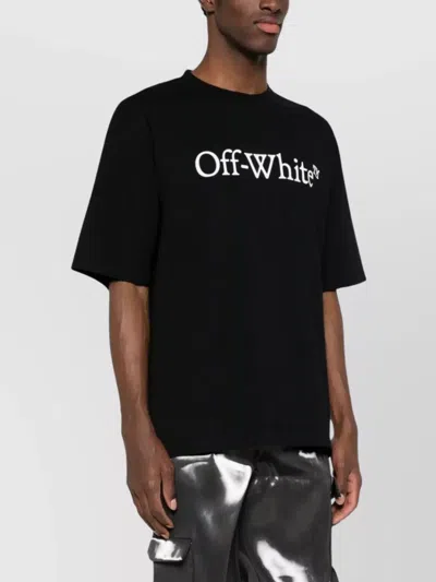 Off-white Oversized Black T-shirt With Contrasting Logo Print In Cotton