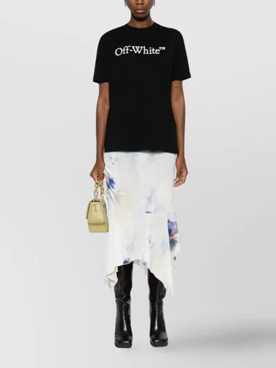 Off-white Bookish Printed Logo Cotton T-shirt In Black