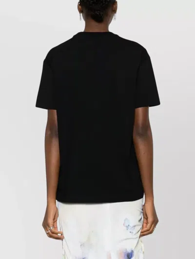 Off-white Bookish Printed Logo Cotton T-shirt In Black