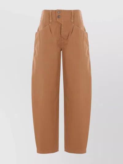 Isabel Marant High-waisted Trousers Patch Pockets In Brown