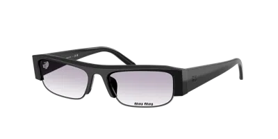 Miu Miu Rectangle-frame Sunglasses In Black