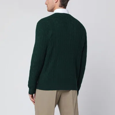 Polo Ralph Lauren Moss-coloured Wool And Cashmere Cable-knit Sweater In Green