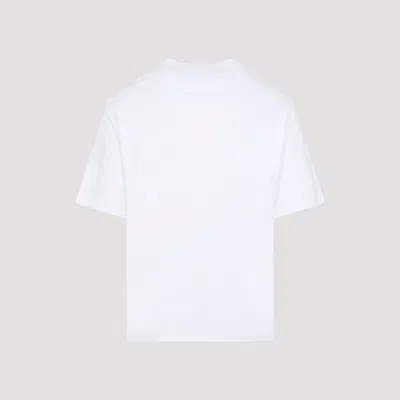 Prada T-shirt With Triangular Plaque In White