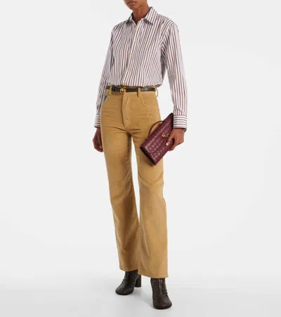 Bottega Veneta Long Andiamo Intrecciato Clutch Bag In 2250 Barolo-m Brass