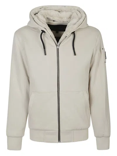 Moose Knuckles Regular Fit Drawstring Hoodie With Zip Closure In Brown