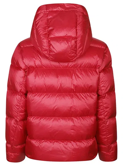 Add Hooded Puffer Jacket In Red