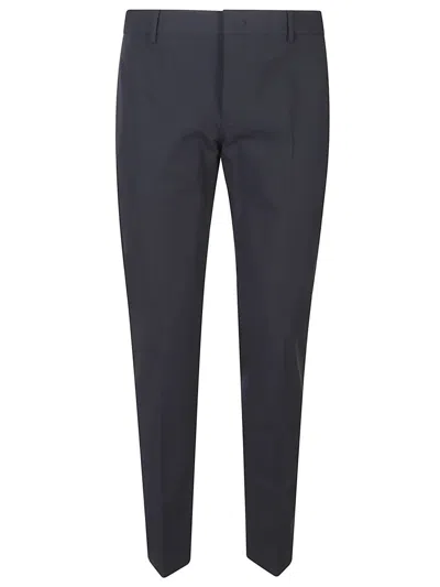 Pt Torino Blue Cotton Pants In Blue