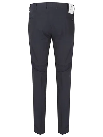 Pt Torino Blue Cotton Pants In Blue