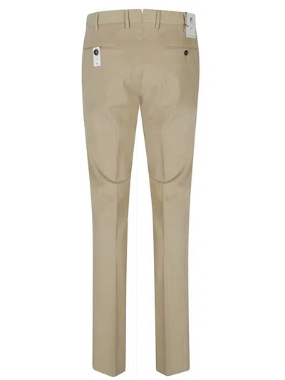 Pt Torino Button Trousers In Brown
