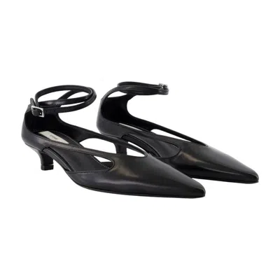 Totême Toteme 35mm Pointed Ankle-strap Pumps In Black