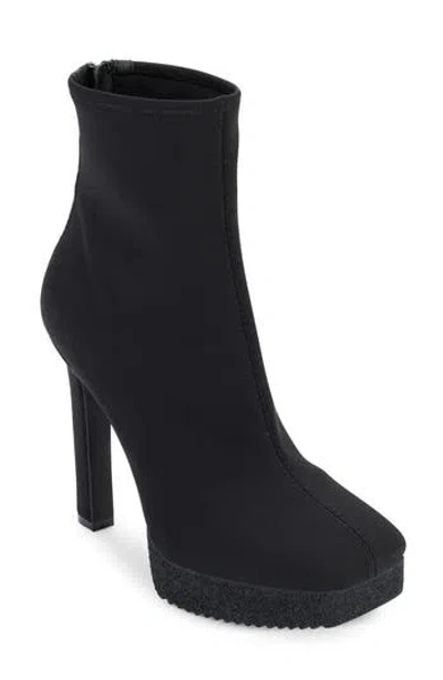 Dkny Zed Square Toe Platform Bootie In Black