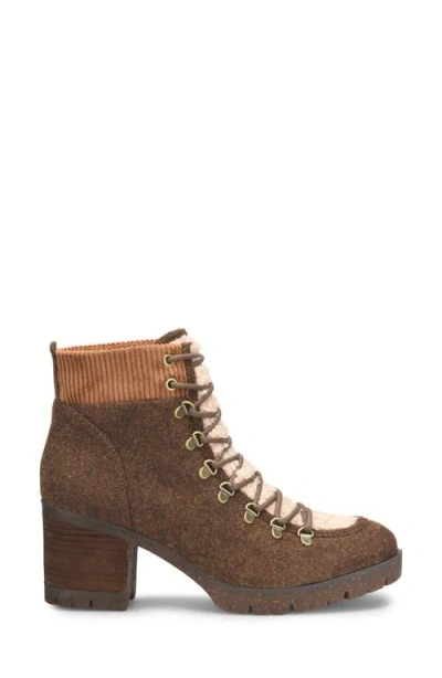 Korks Elin High Pile Fleece Lug Sole Bootie In Brown