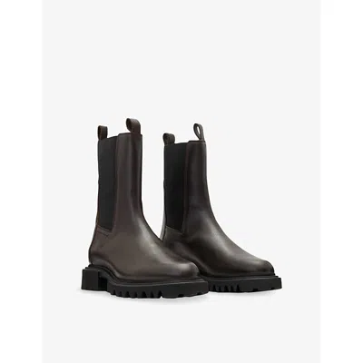 Allsaints Leather Hallie Chelsea Boots In Brown