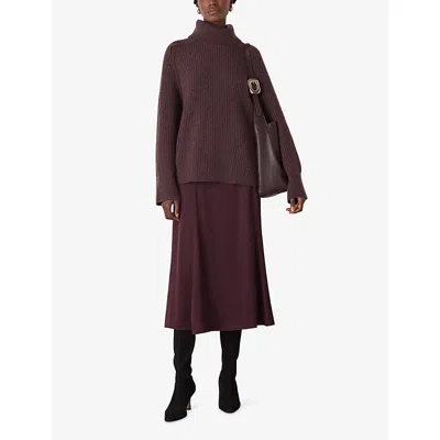 Whistles Midi Satin Bias Skirt In Multi