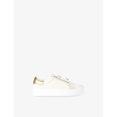 Kurt Geiger Ld Kids' Mini Laney Charm Leather Trainers Eur 30 / 12 Uk In White