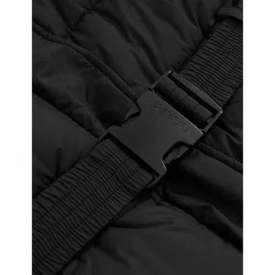 Reiss Black Hooded Belted-waist Shell Coat 9-13 In Black