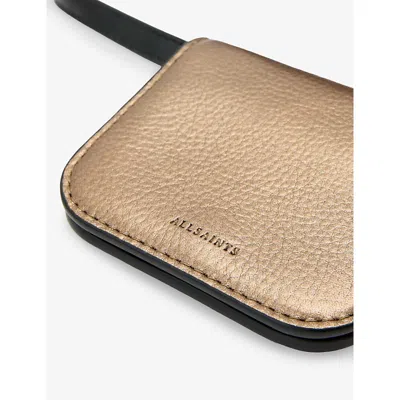 Allsaints Womens Warm Brass Maeve Card Leather Cross-body Bag In Neutral