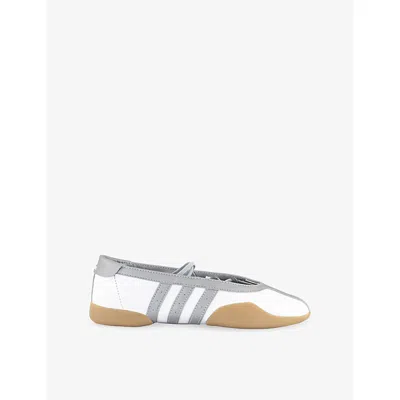 Adidas Originals Taekwondo Mei Ballet Metallic Leather-trimmed Leather Sneakers In Silver