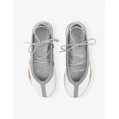 Adidas Originals Taekwondo Mei Ballet Metallic Leather-trimmed Leather Sneakers In Silver