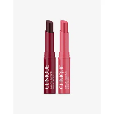 Clinique Mini Cult Classic Pink & Black Honey Lip Gift Set 0.04 oz In Multi