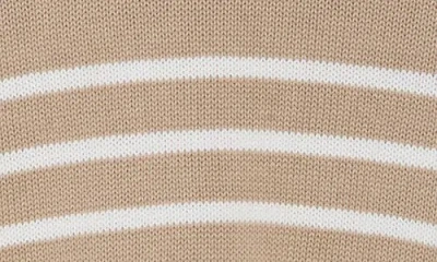 Vigoss Stripe Boxy Crop Cotton Blend Sweater In Neutral