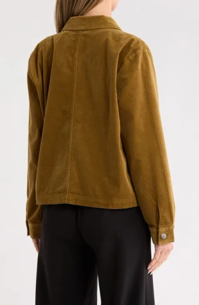 Eileen Fisher Organic Cotton Stretch Corduroy Jacket In Brown