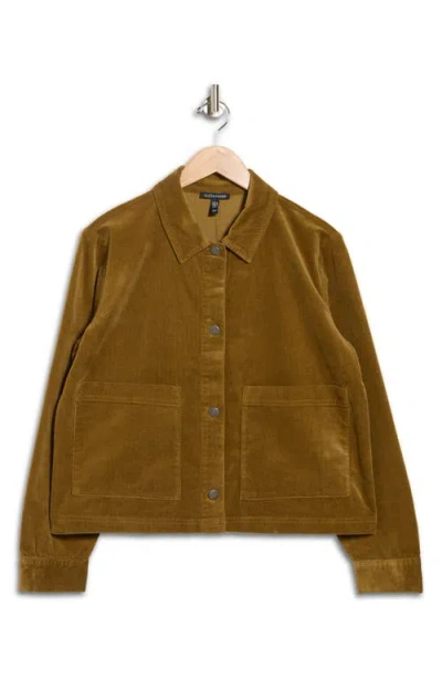 Eileen Fisher Organic Cotton Stretch Corduroy Jacket In Brown