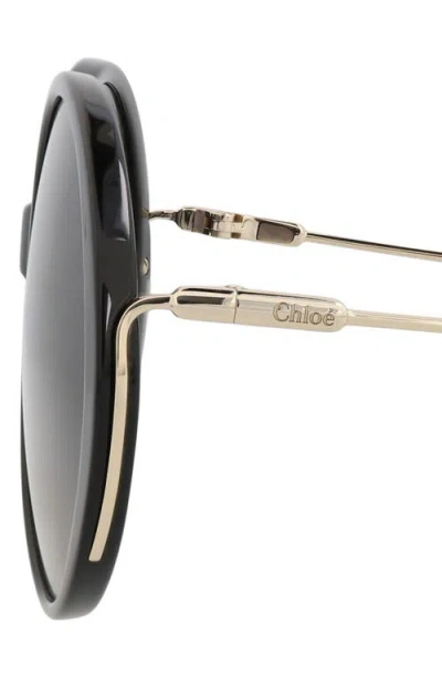 Chloé Round-frame Recycled Acetate Sunglasses In Black