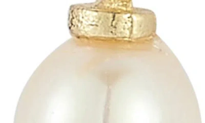 Ember Fine Jewelry 14k Gold Cultured Pearl Beaded Hoop Earrings In Gold