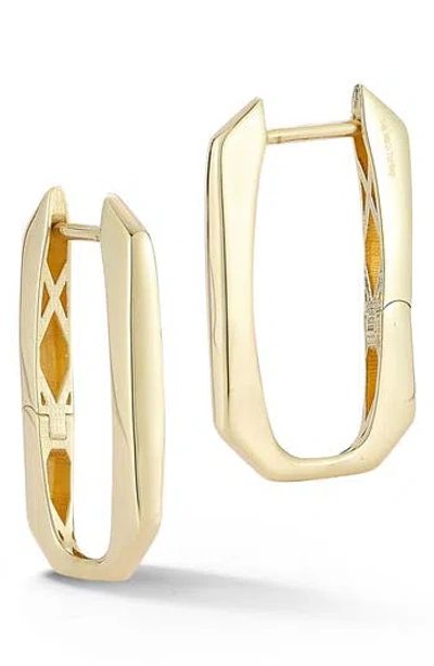 Ember Fine Jewelry 14k Gold Elongated Huggie Hoop Earrings In Gold