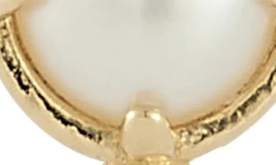 Ember Fine Jewelry 14k Gold Cultured Pearl Beaded Huggie Hoop Earrings In Gold