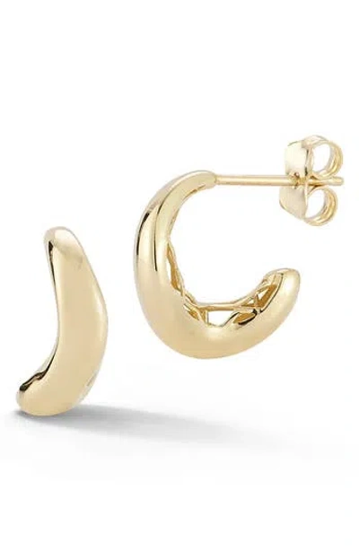 Ember Fine Jewelry 14k Gold Puff Hoop Earrings In Blue