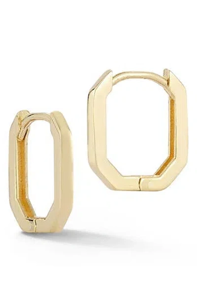 Ember Fine Jewelry 14k Gold Octagon Huggie Hoop Earrings In Gold
