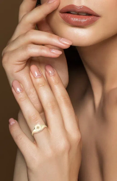 Ember Fine Jewelry 14k Gold Diamond Star Signet Ring In Gold
