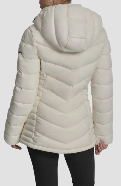 Dkny Cire Packable Hooded Puffer Jacket In Neutral
