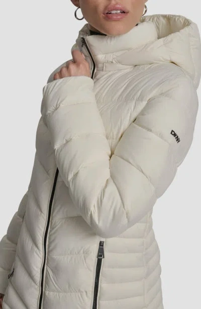 Dkny Cire Packable Hooded Puffer Jacket In Neutral
