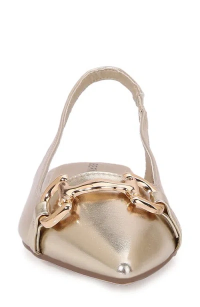 Berness Bit Slingback Flat In Gold