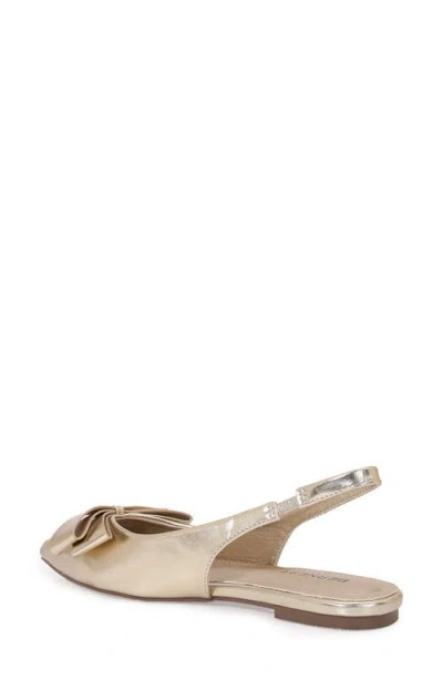 Berness Bow Slingback Flat In Gold