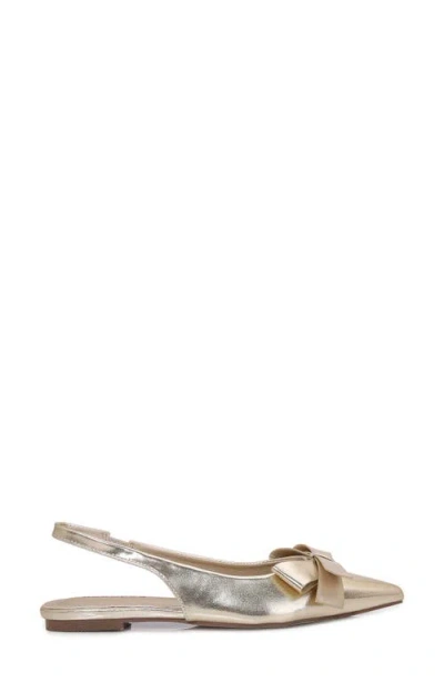 Berness Bow Slingback Flat In Gold