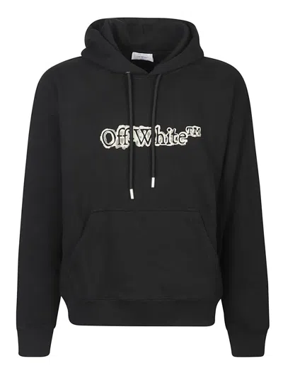 Off-white Black Skate Cloudy Arrow Hoodie In Animal Print