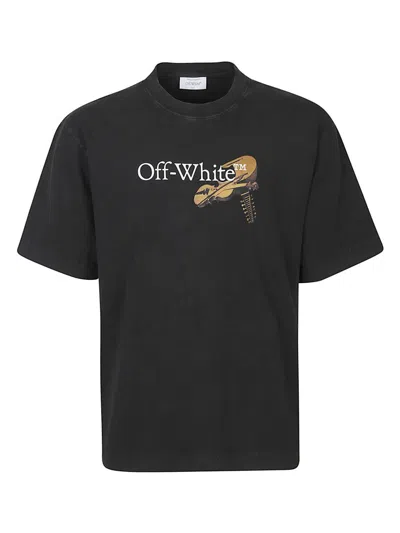 Off-white Washed Black Cupid Arrow Skate Logo T-shirt In Black