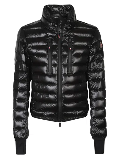 Moncler Hers Padded Down Jacket With Logo-patch In Black