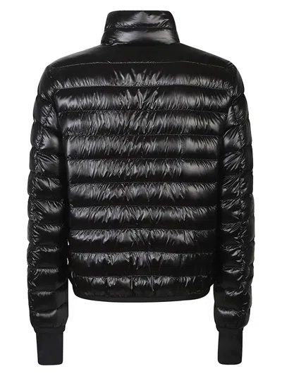 Moncler Hers Padded Down Jacket With Logo-patch In Black