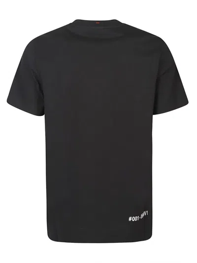 Moncler Midnight Blue Stretch Cotton T-shirt In Black