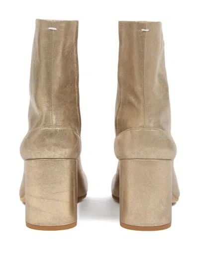 Maison Margiela 80mm Tabi Metallic Leather Split-toe Ankle Boots In Multi