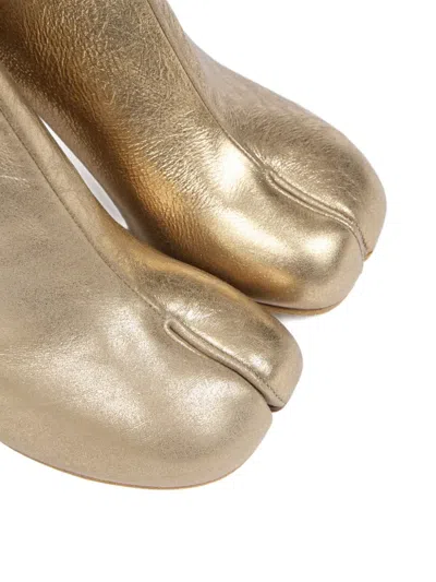 Maison Margiela 80mm Tabi Metallic Leather Split-toe Ankle Boots In Multi