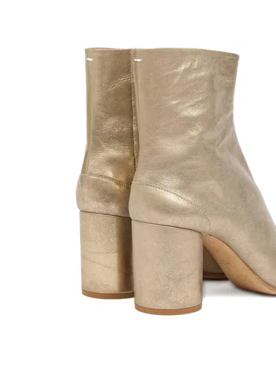Maison Margiela 80mm Tabi Metallic Leather Split-toe Ankle Boots In Multi
